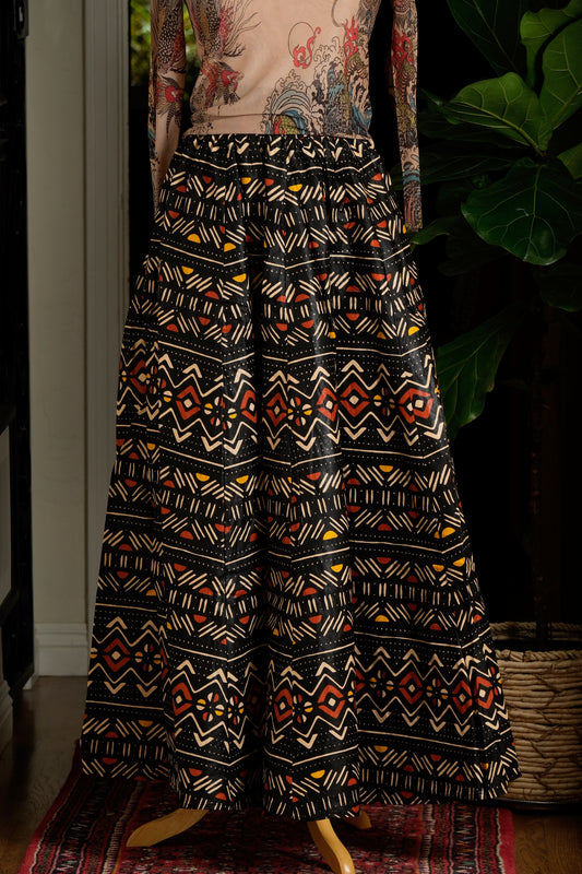 Dutch Wax Skirt in Tribal Midnight