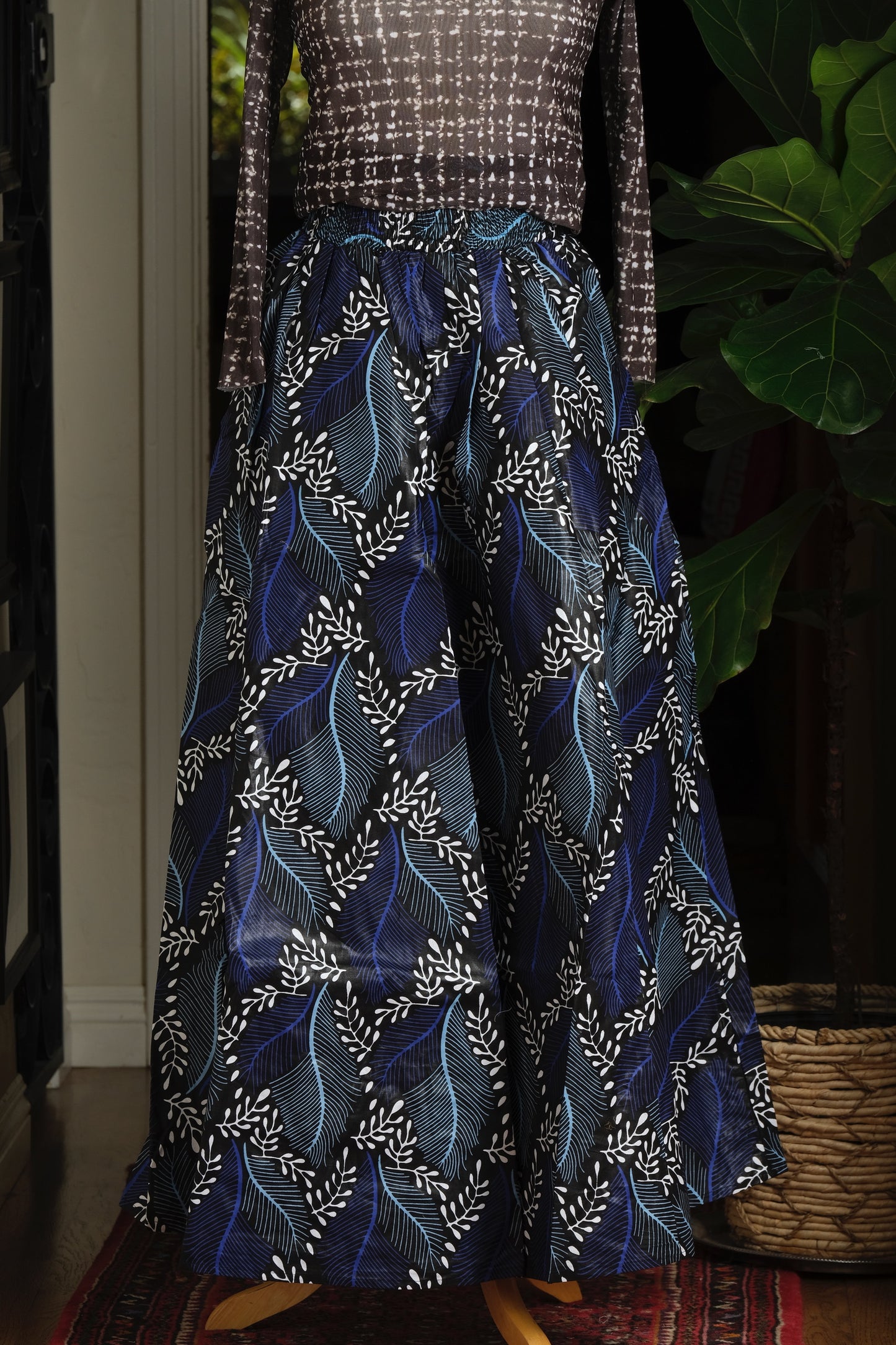 Dutch Wax Pant in Blue Feather