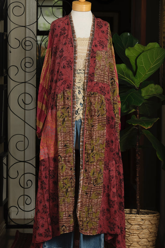 Evermore Duster in Berry Olive