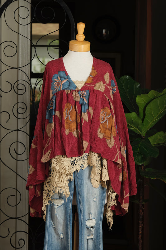 Gold Dust Crop Top in Blue Rose