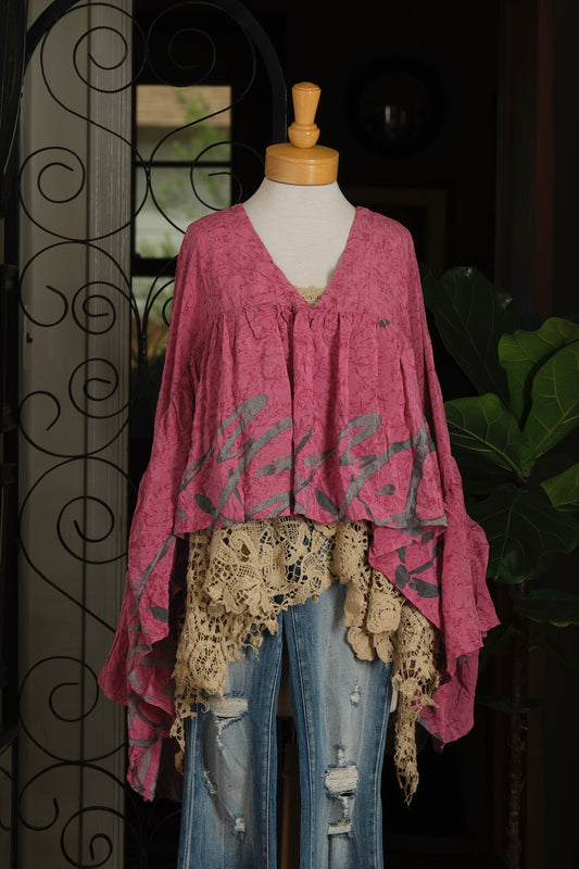 Gold Dust Crop Top in Grey Kissed Rose