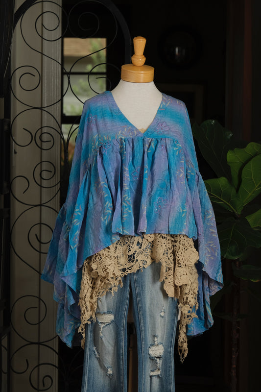 Gold Dust Crop Top in Blue Lavender