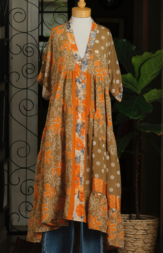 Easy Dress in Orange Flower