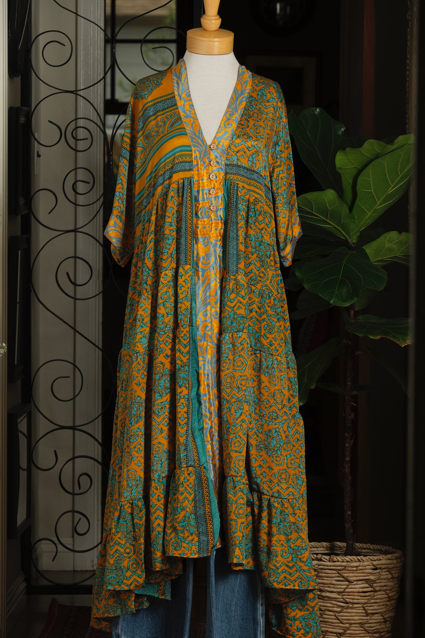 Easy Dress in Marigold Teal