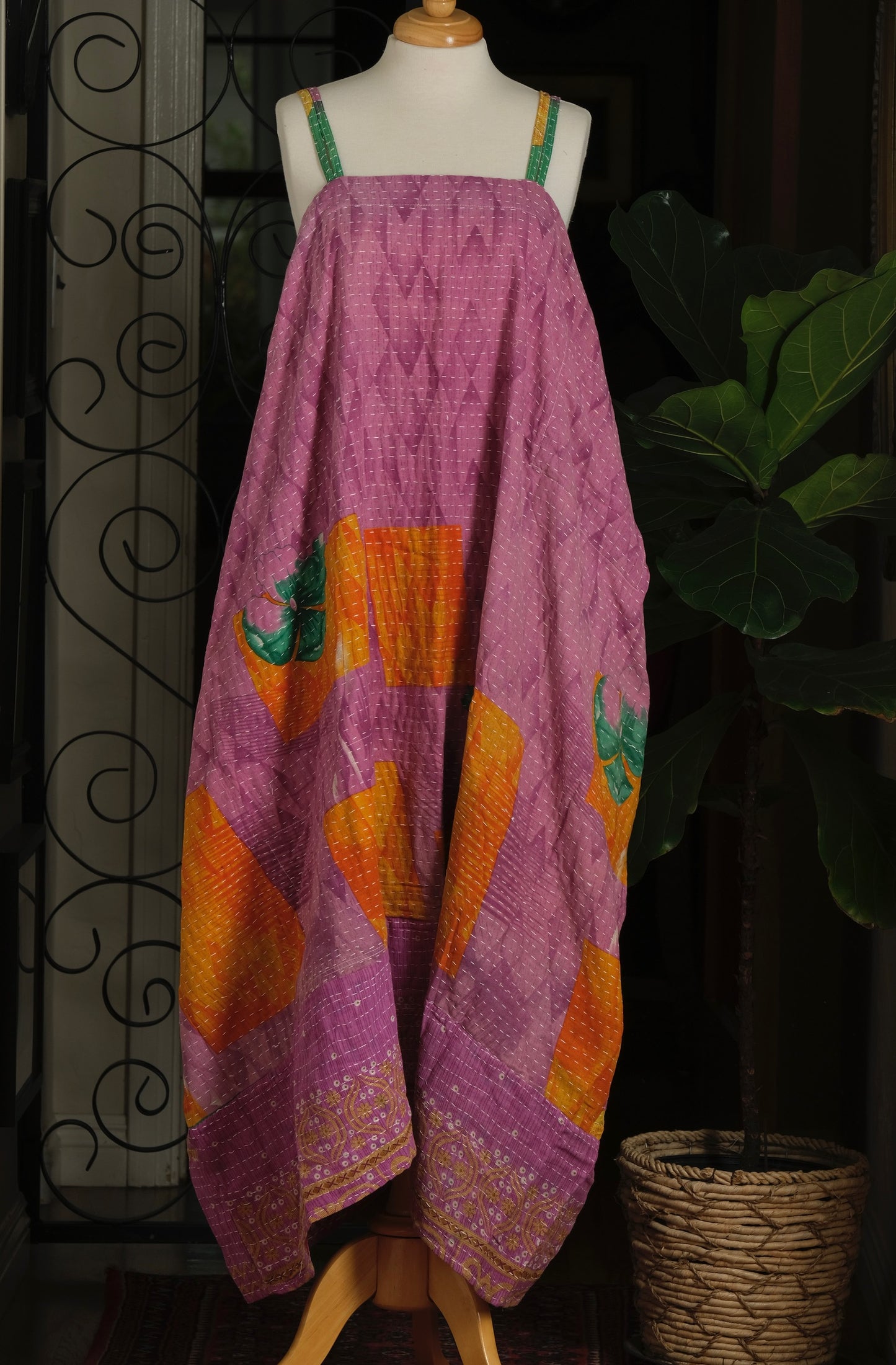 Kantha Maxi Dress in Golden Daffodil