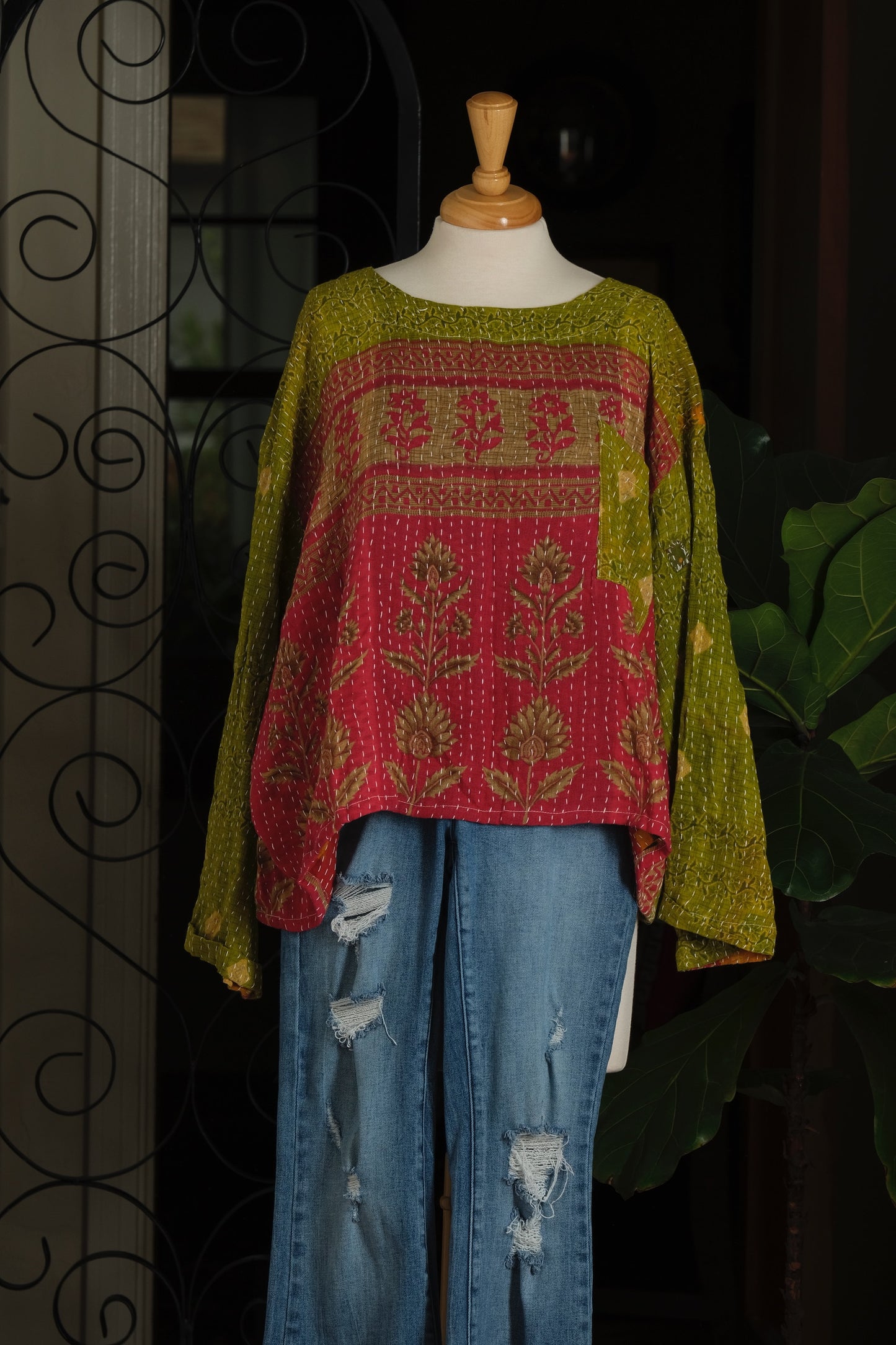 Wander Pocket Top in Chartreuse Pink