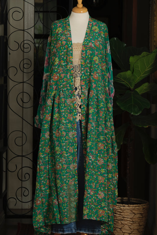 Evermore Duster in Green Garden