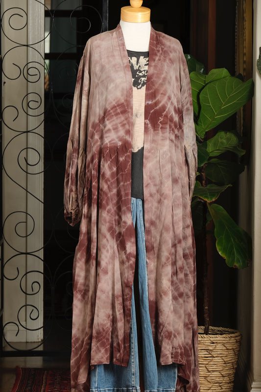 Evermore Duster in Plum Tie Dye