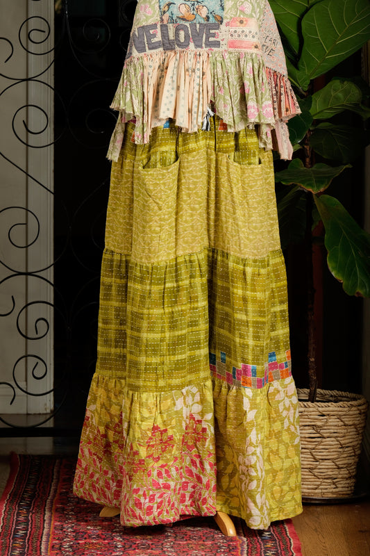 Pocket Pant in Chartreuse Plaid