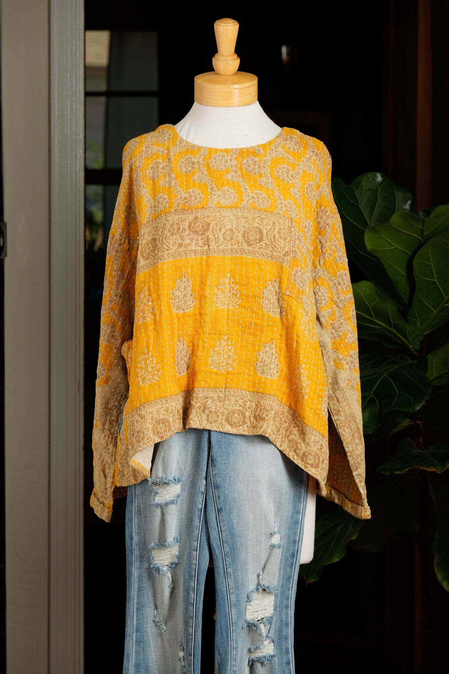 Wander Top in Gold Leaf