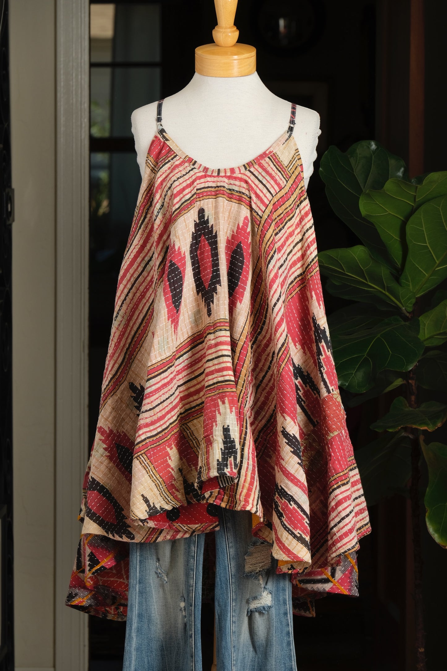 Kantha Swing Dress in Tribal