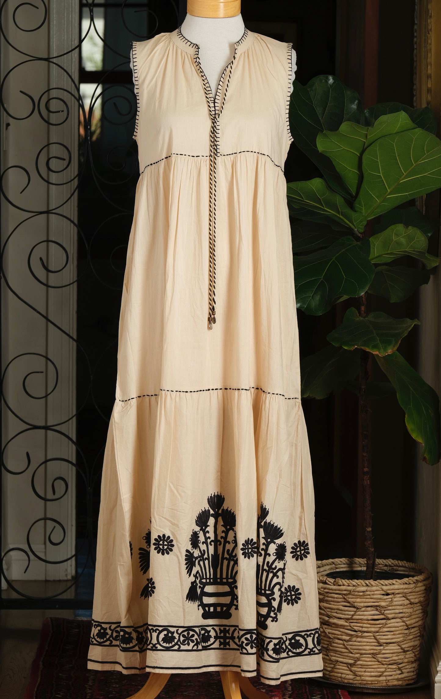 Black Lotus Slip Dress