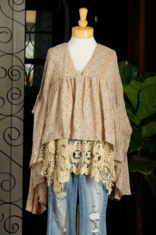 Gold Dust Crop Top in Almond Square