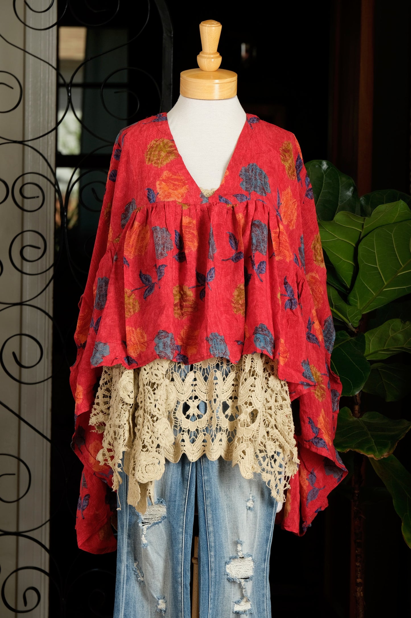 Gold Dust Crop Top in Blue Rose