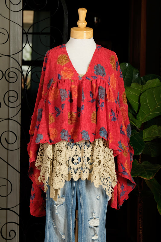 Gold Dust Crop Top in Blue Rose
