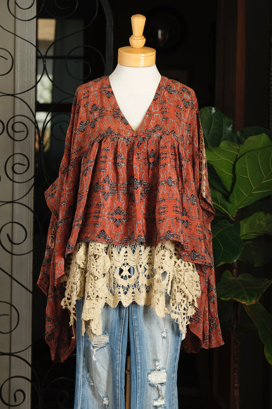 Gold Dust Crop Top in Rusted Earth