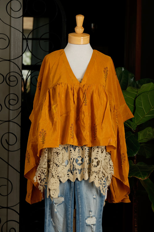 Gold Dust Crop Top in Marigold