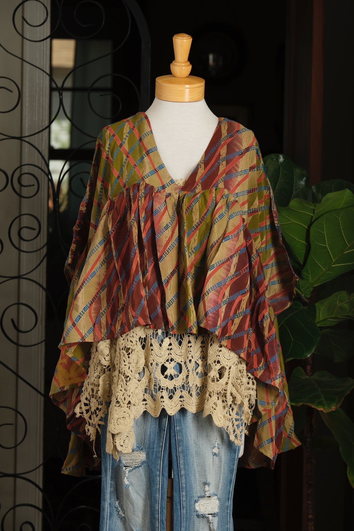 Gold Dust Crop Top in Bamboo Garden