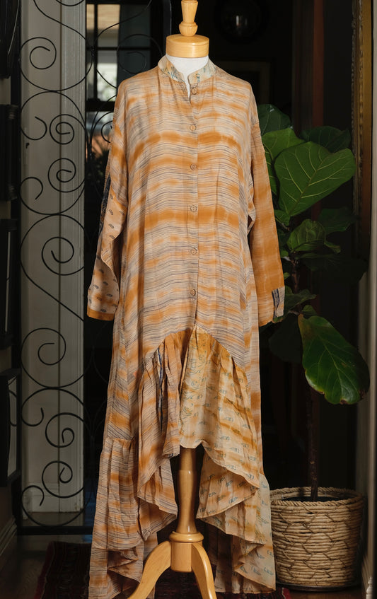 Lotus Duster Dress in Golden Earth