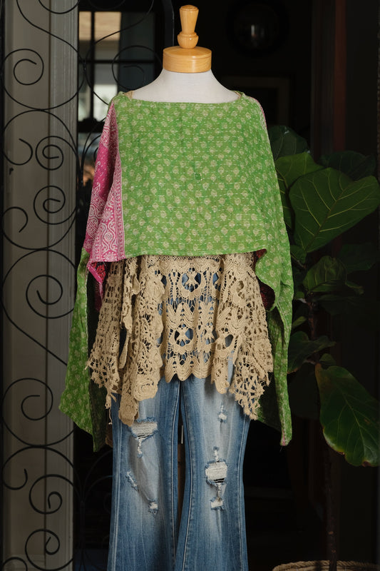 Crop Top in Green Wonderland