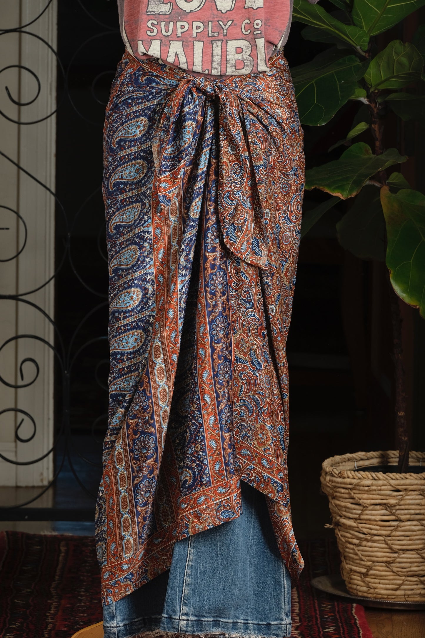 Sarong in Sienna Indigo