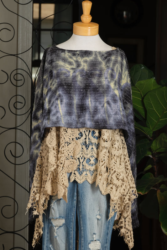 Crop Top in Iris Serpent