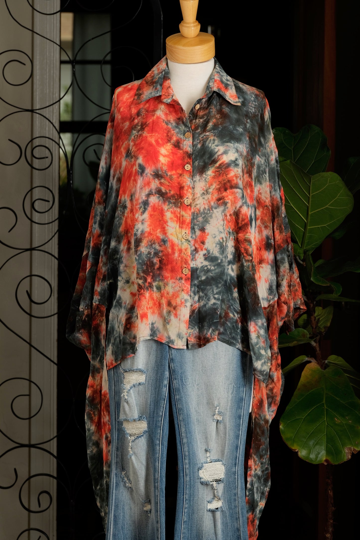 Dylan Silk Shirt in Watermelon