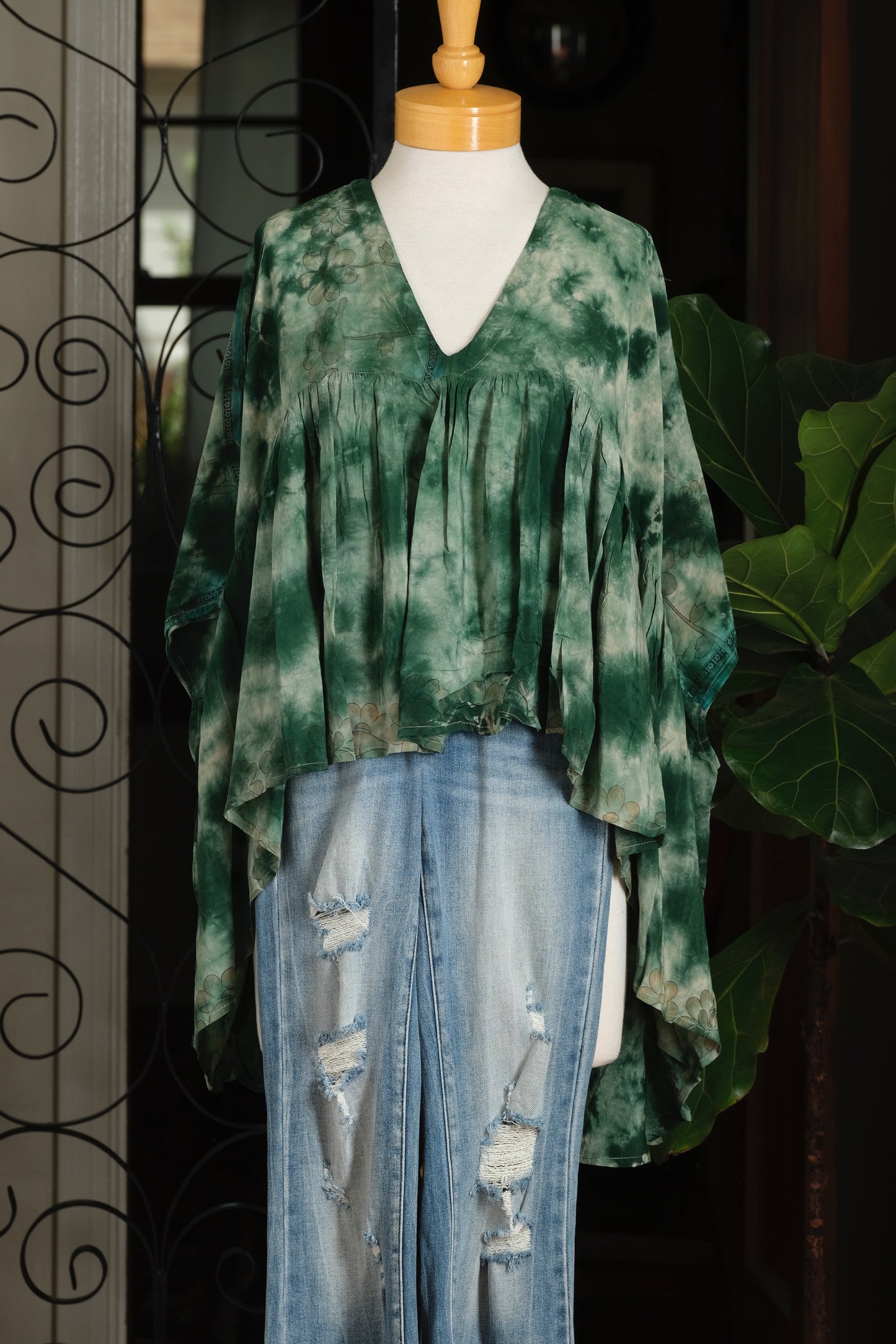 Gold Dust Crop Top in Forest Tie Dye