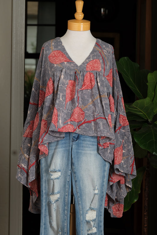 Gold Dust Crop Top in Norwegian Wood Long Sleeve