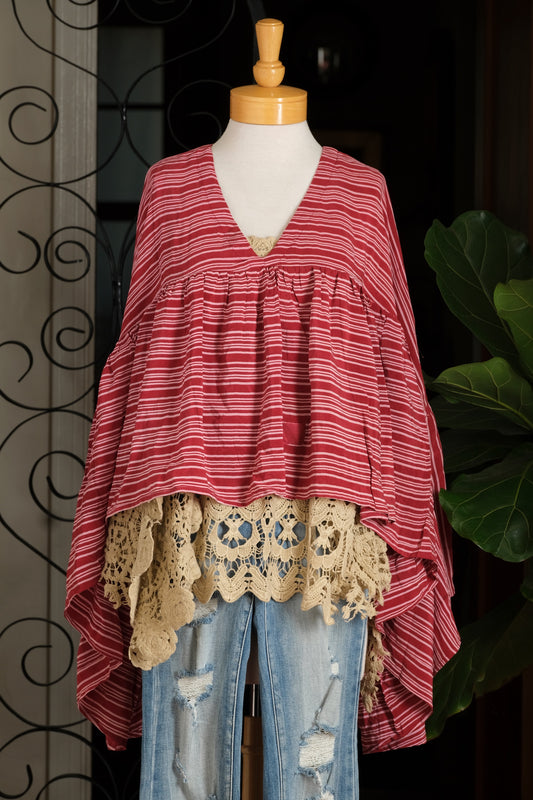 Gold Dust Crop Top in Pirate Stripe