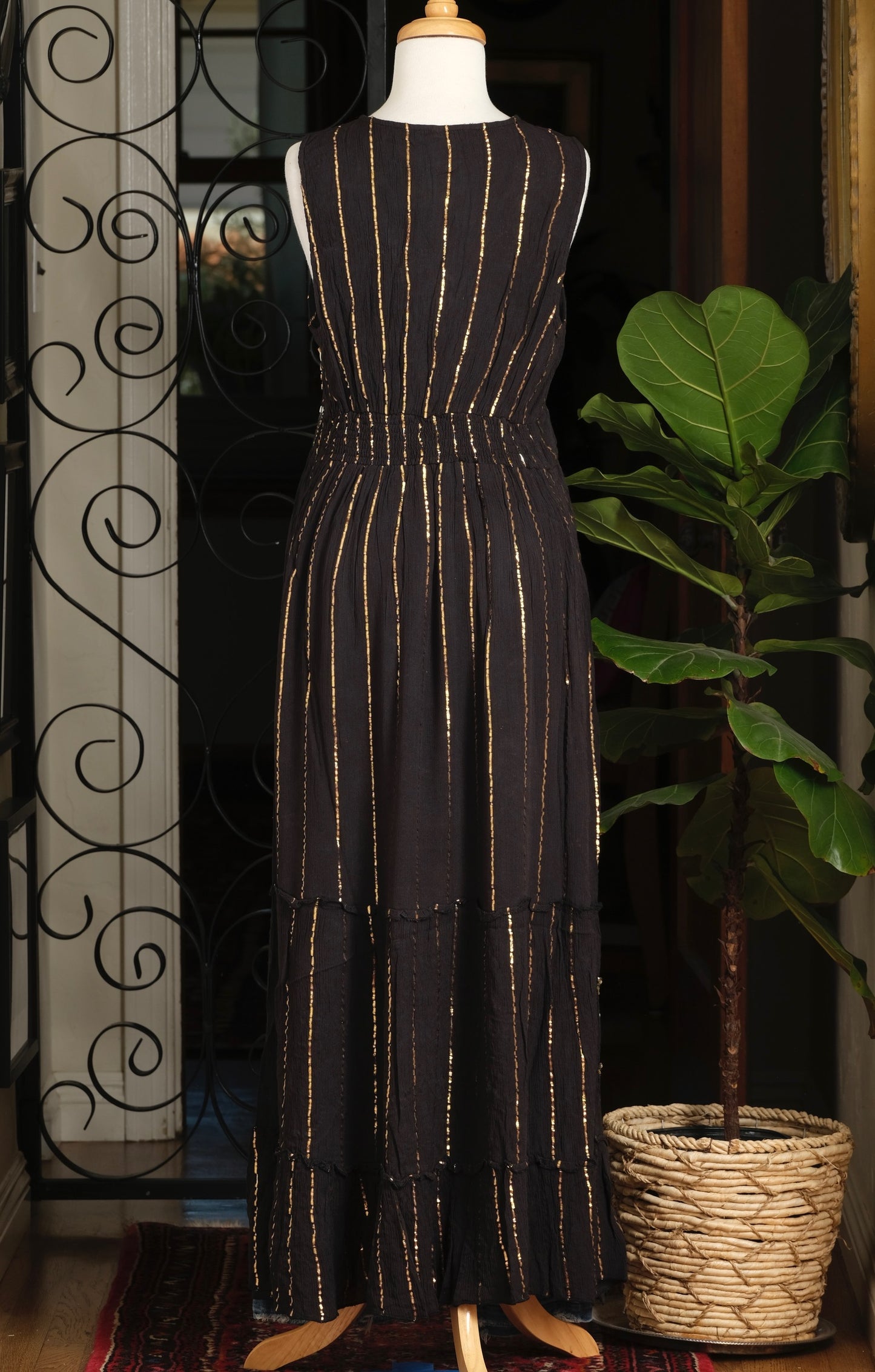 Art Deco Dress in Black and Gold