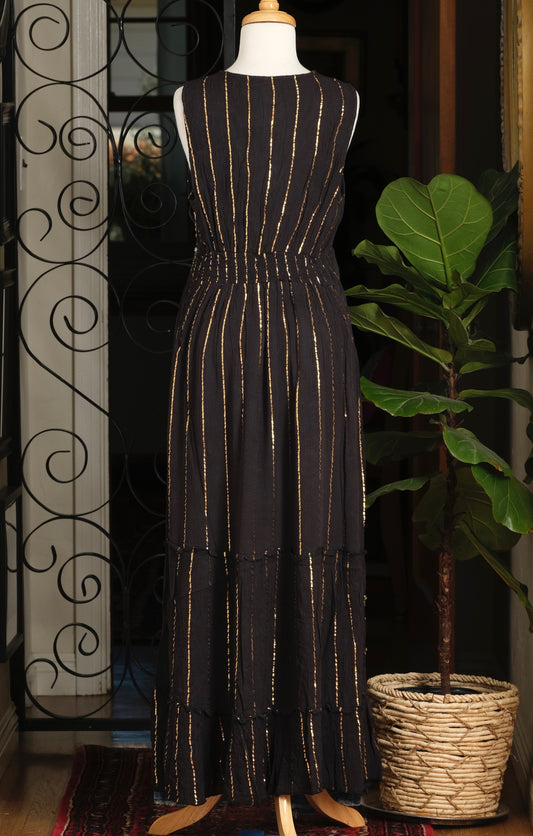 Art Deco Dress in Black and Gold – Chateau Bel Age Boutique (view 2)