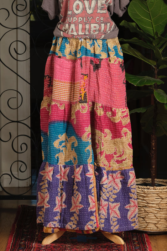 Pocket Pant in Purple Border