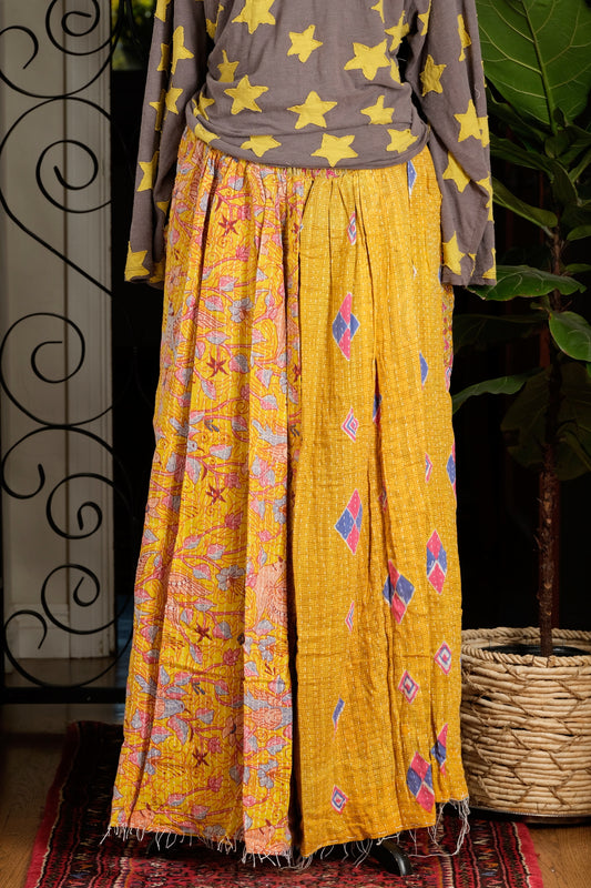Maxi Skirt in Folk Birds