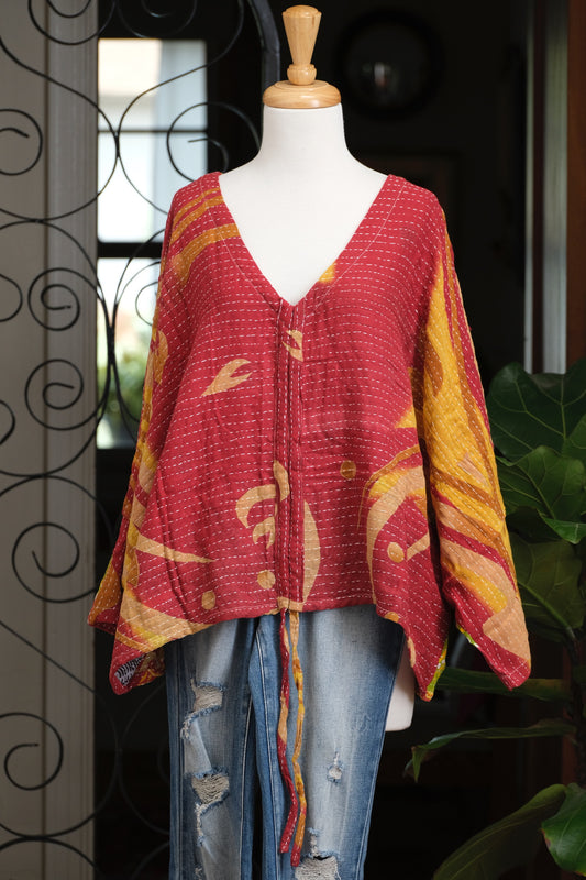 Butterfly Top in Gold Dot
