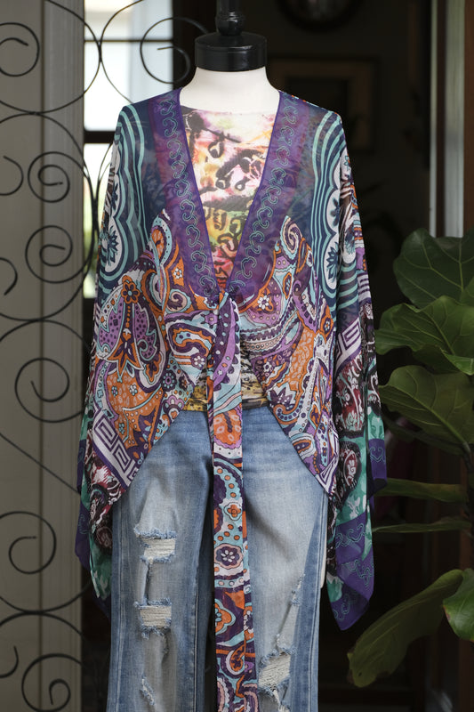 Butterfly Topper in Purple/Teal