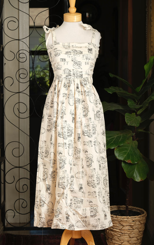 French Sketch Summer Dress