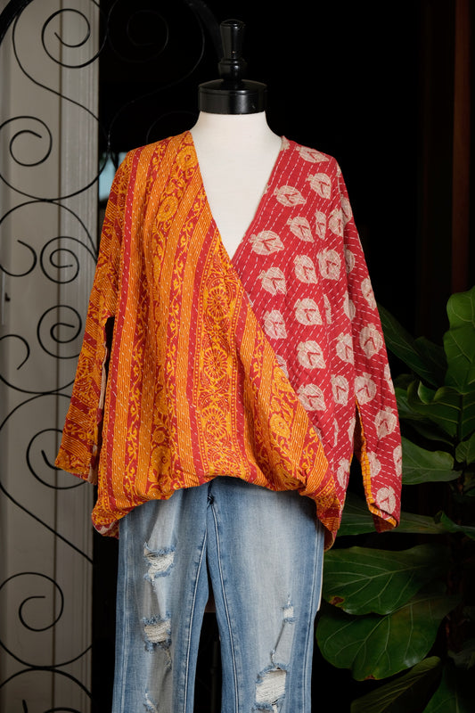 Cross Roads Top in Marigold Flower