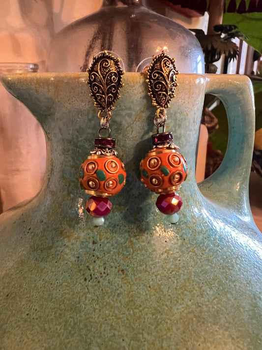 Yellow Enamel Drop Earring
