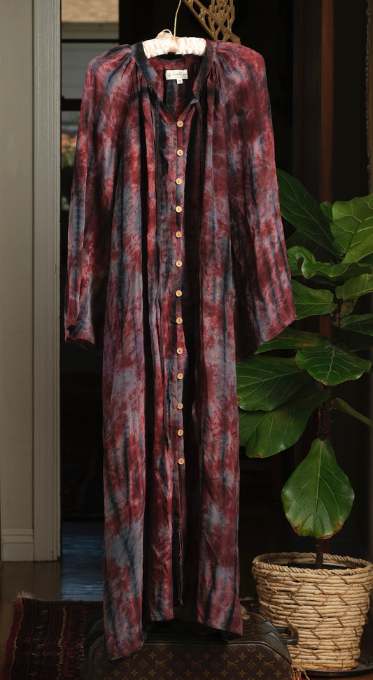 Duster Dress in Cranberry Smoke