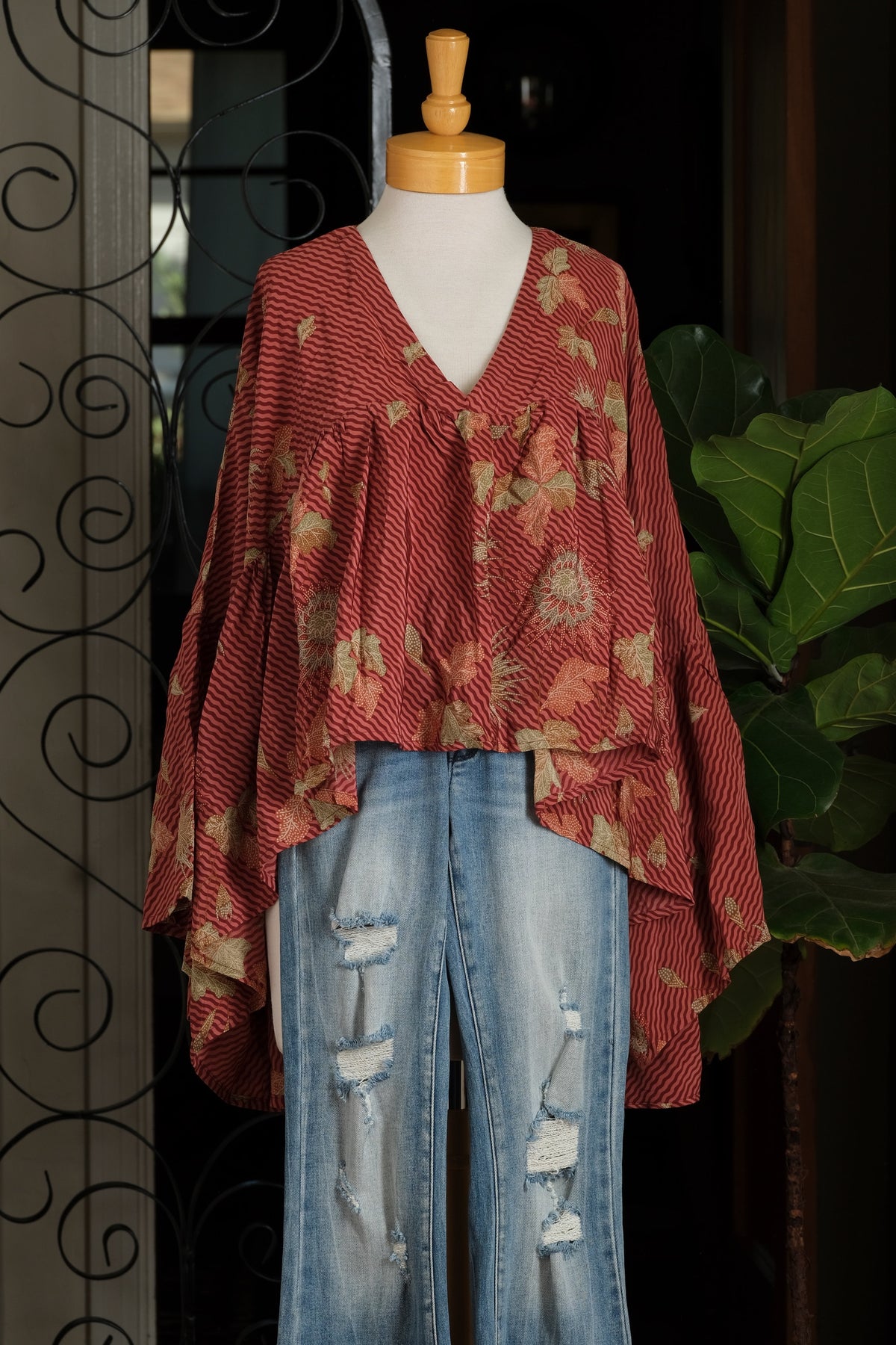 Gold Dust Crop Top in Sienna Garden