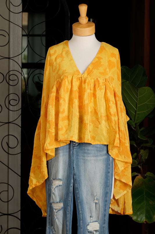 Gold Dust Crop Top in Sunny Yellow – Chateau Bel Age Boutique