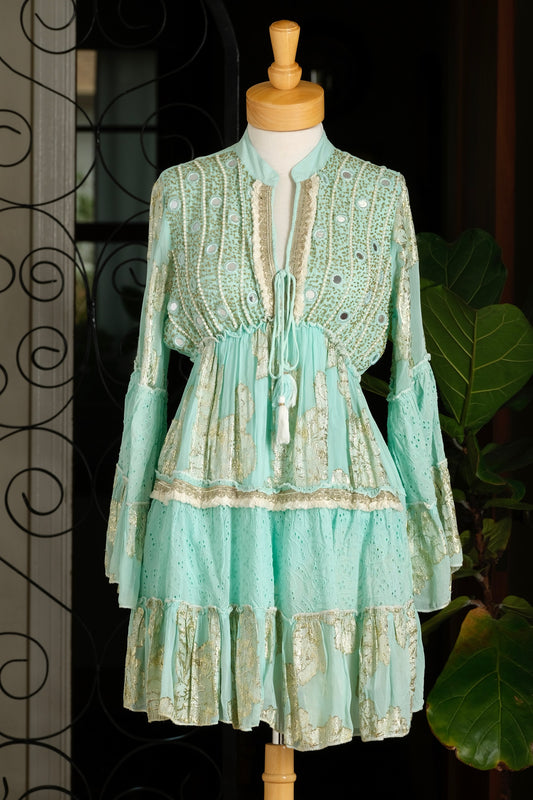 Sultana Tunic in Aqua Dreams