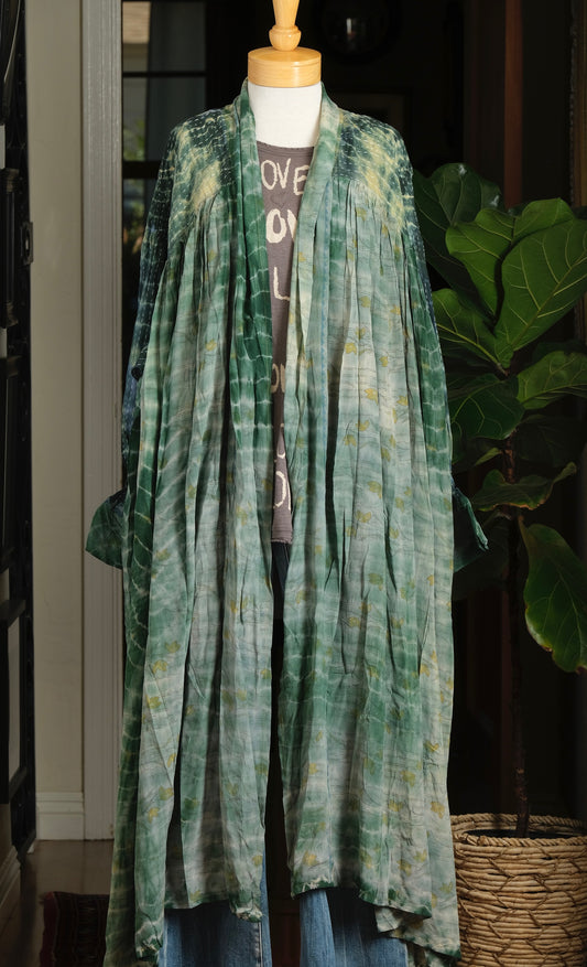 Wanderlust Duster in Emerald Tie Dye