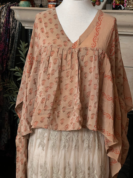 Gold Dust Crop Top in Blushing Apricot