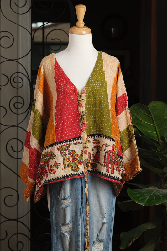 Butterfly Top in Elephant Stripe