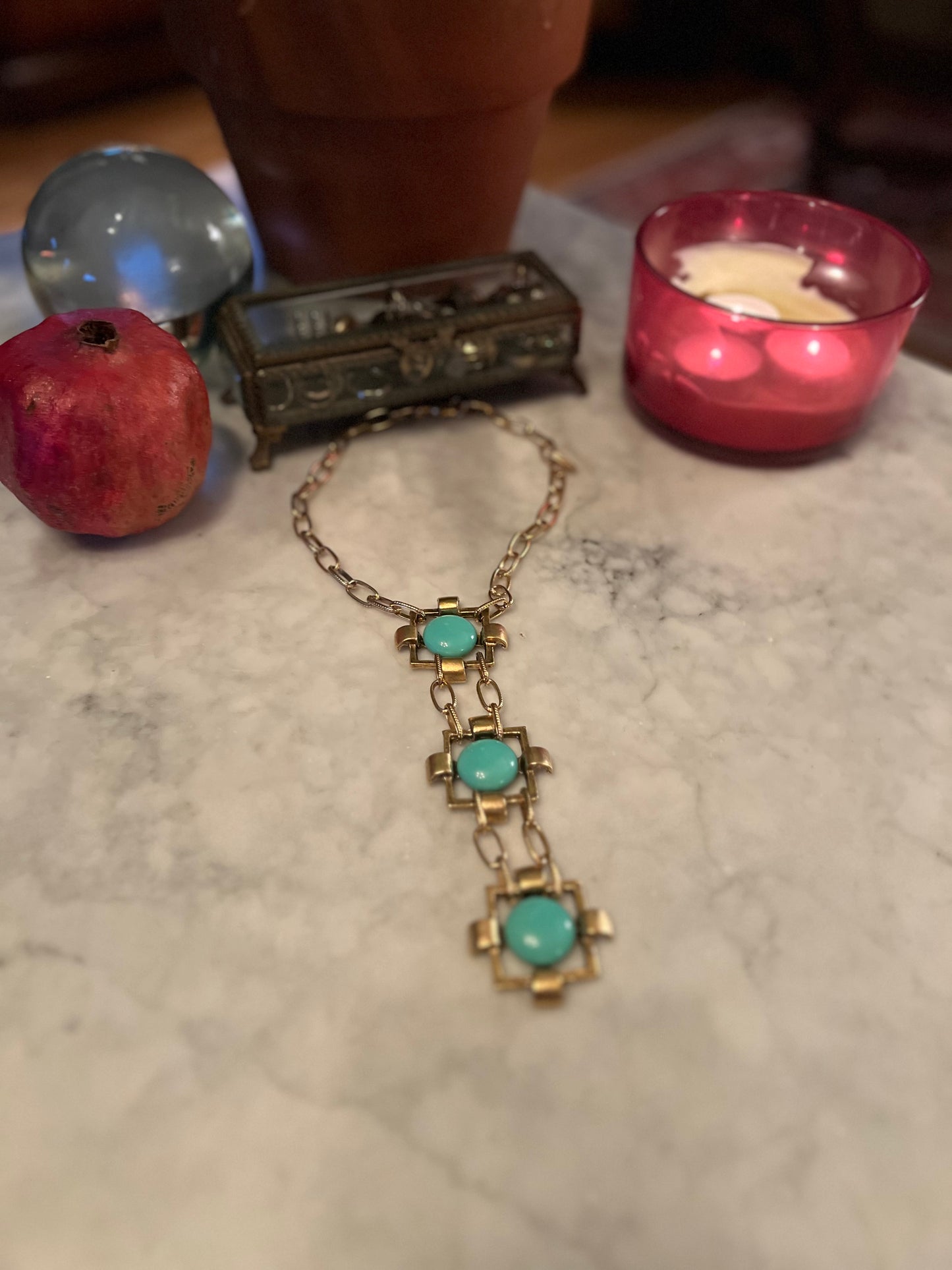 Modernism Necklace in Aqua