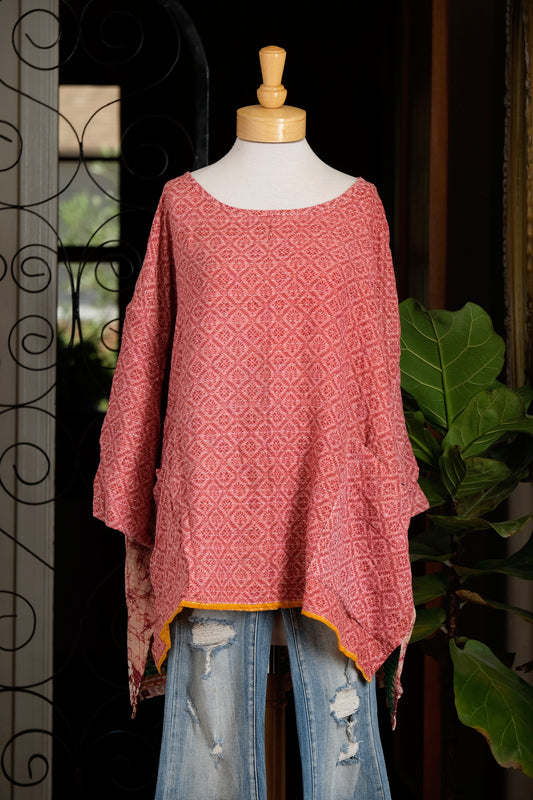 Kantha Pullover Pink Print