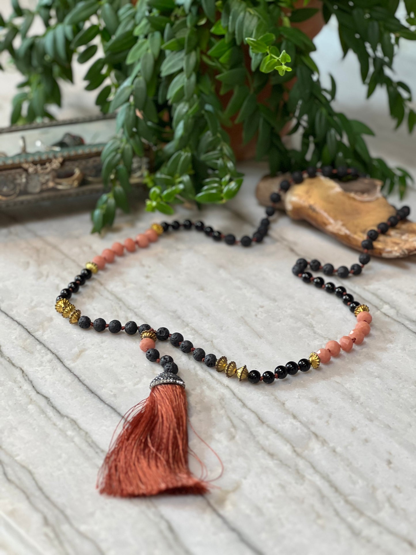 Mala Tassel Necklace in Flame
