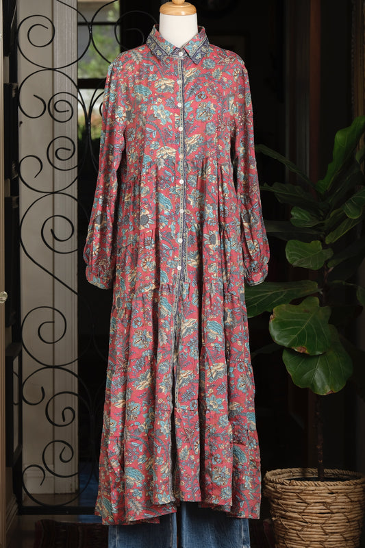 The Tate Dress in Turquoise Lotus